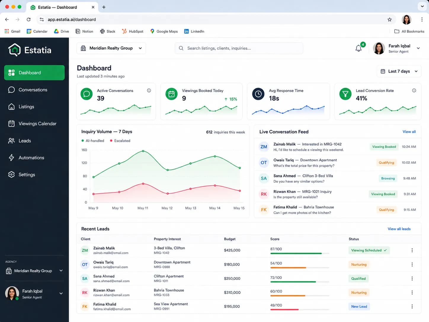 Estatia Autonomous AI Property Inquiry & Viewing Scheduler Agent