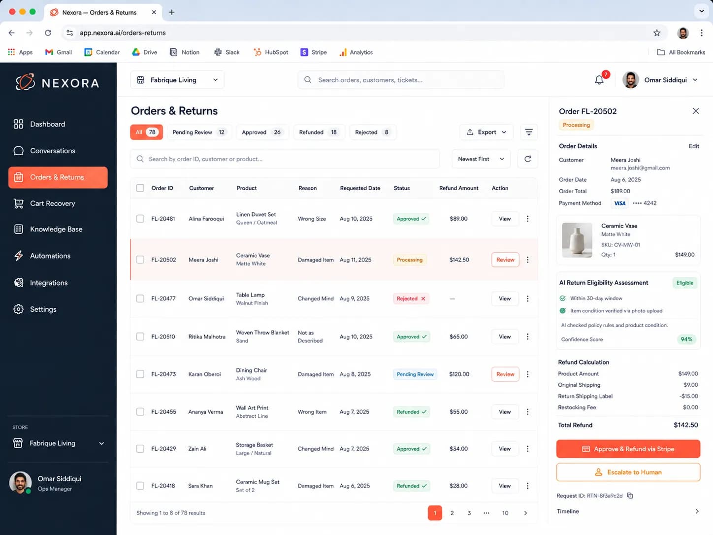 Nexora Autonomous AI Operations Agent for E-commerce