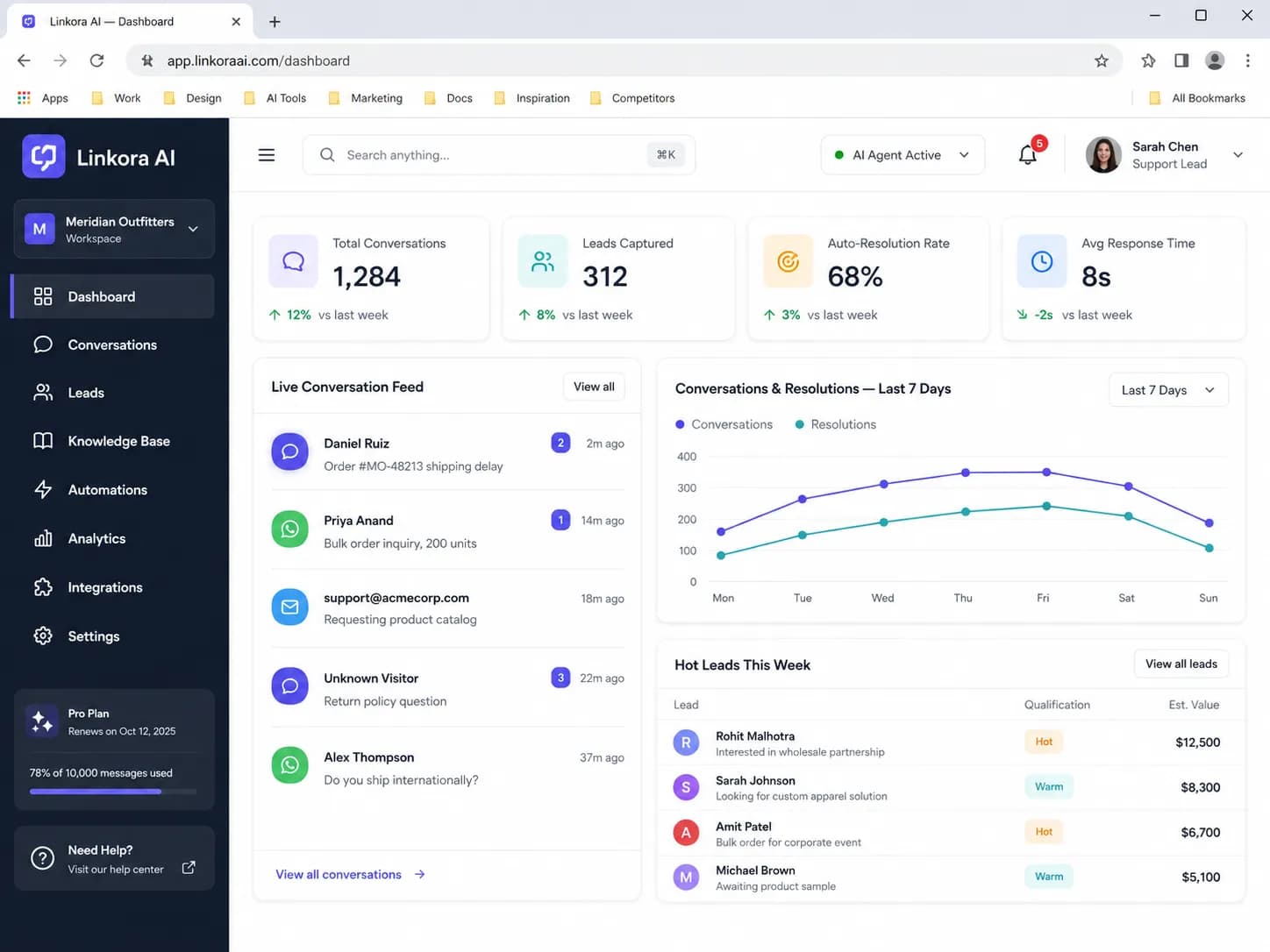 AI Customer Support & Lead Generation Agent
