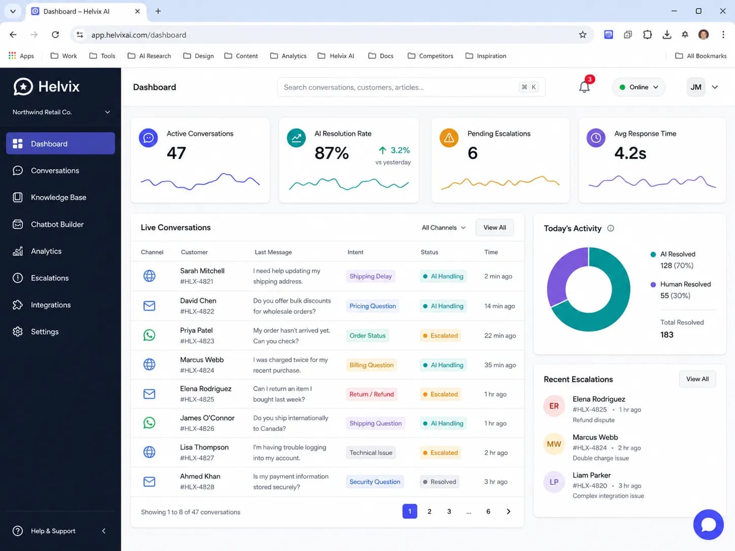 AI Customer Support & Knowledge Chatbot