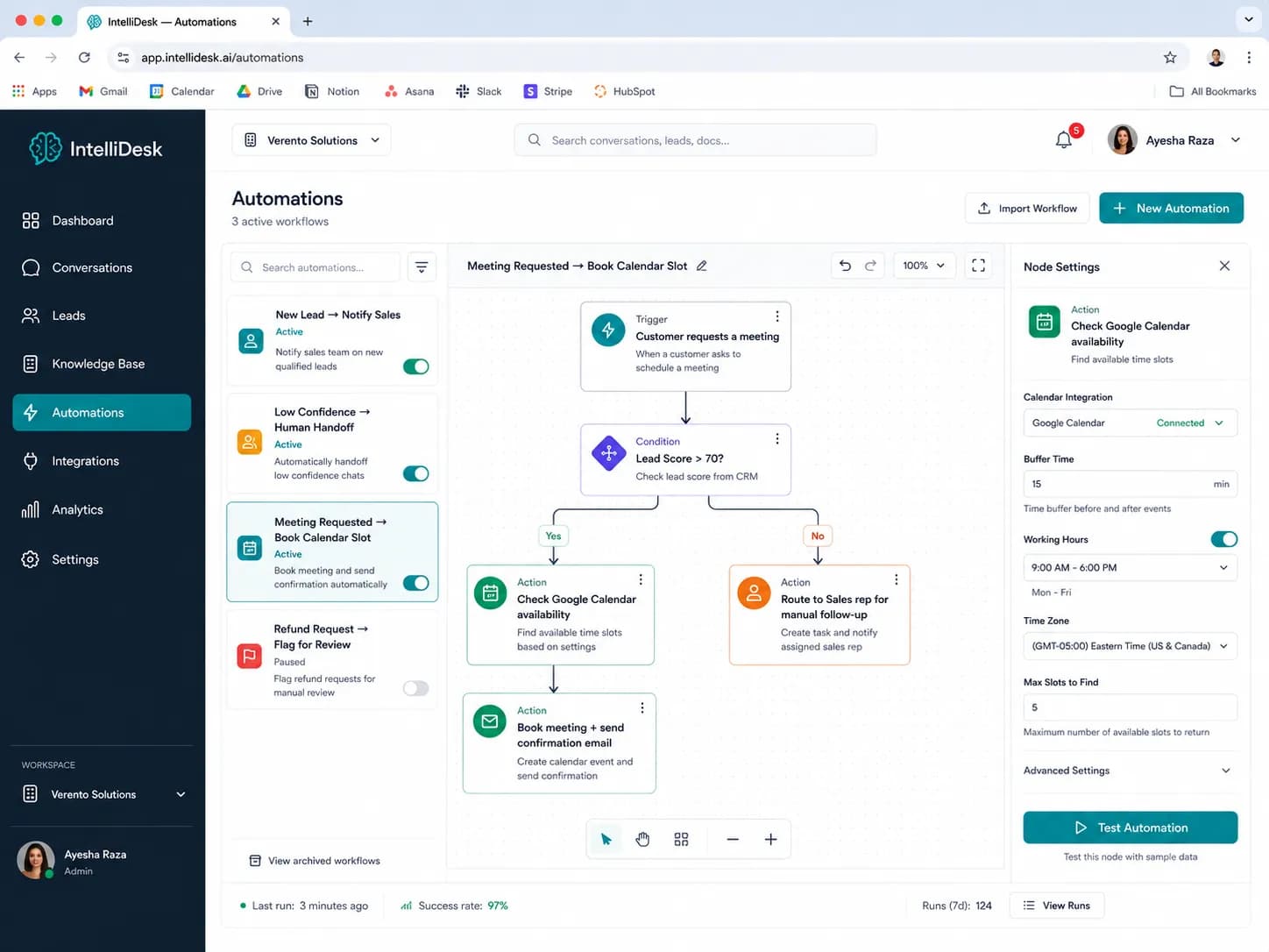 IntelliDesk Autonomous AI Support & Lead Qualification Agent