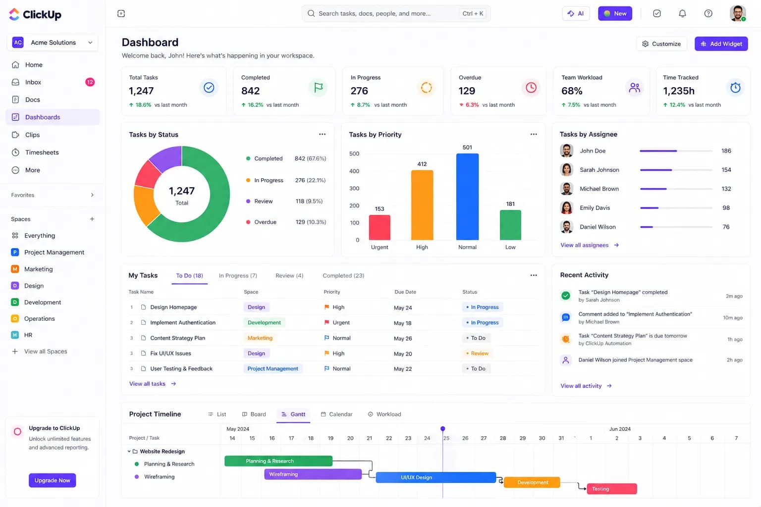 ClickUp Project Management | Enterprise Workspace, Workflow Automation & Team Collaboration