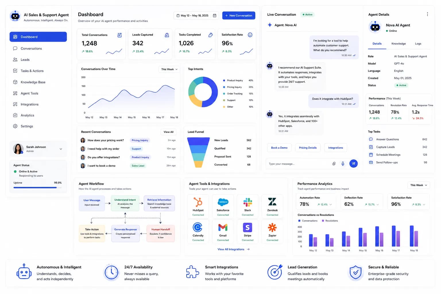 Autonomous AI Sales & Customer Support Agent