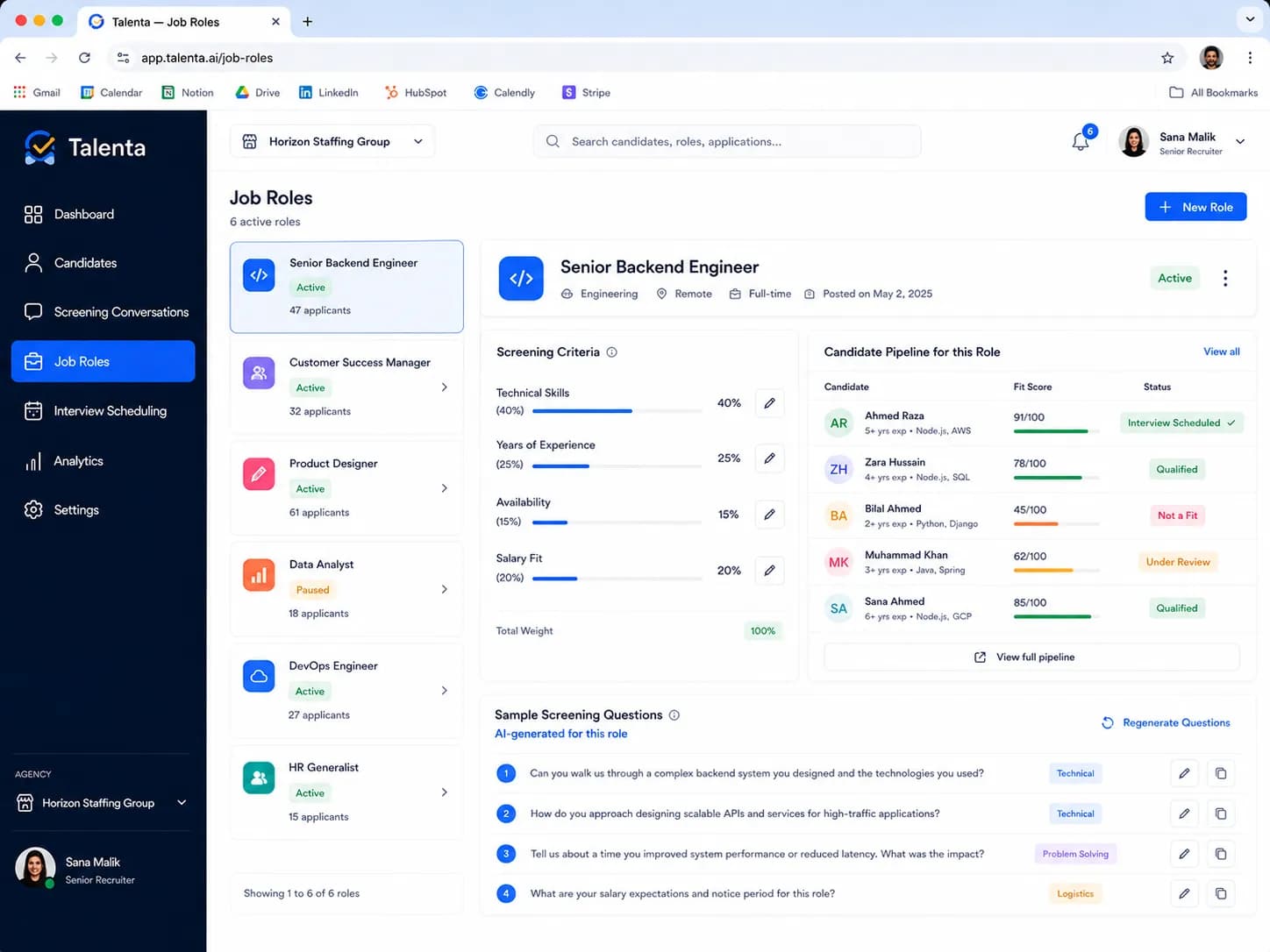 Talenta Autonomous AI Recruitment Screening Agent