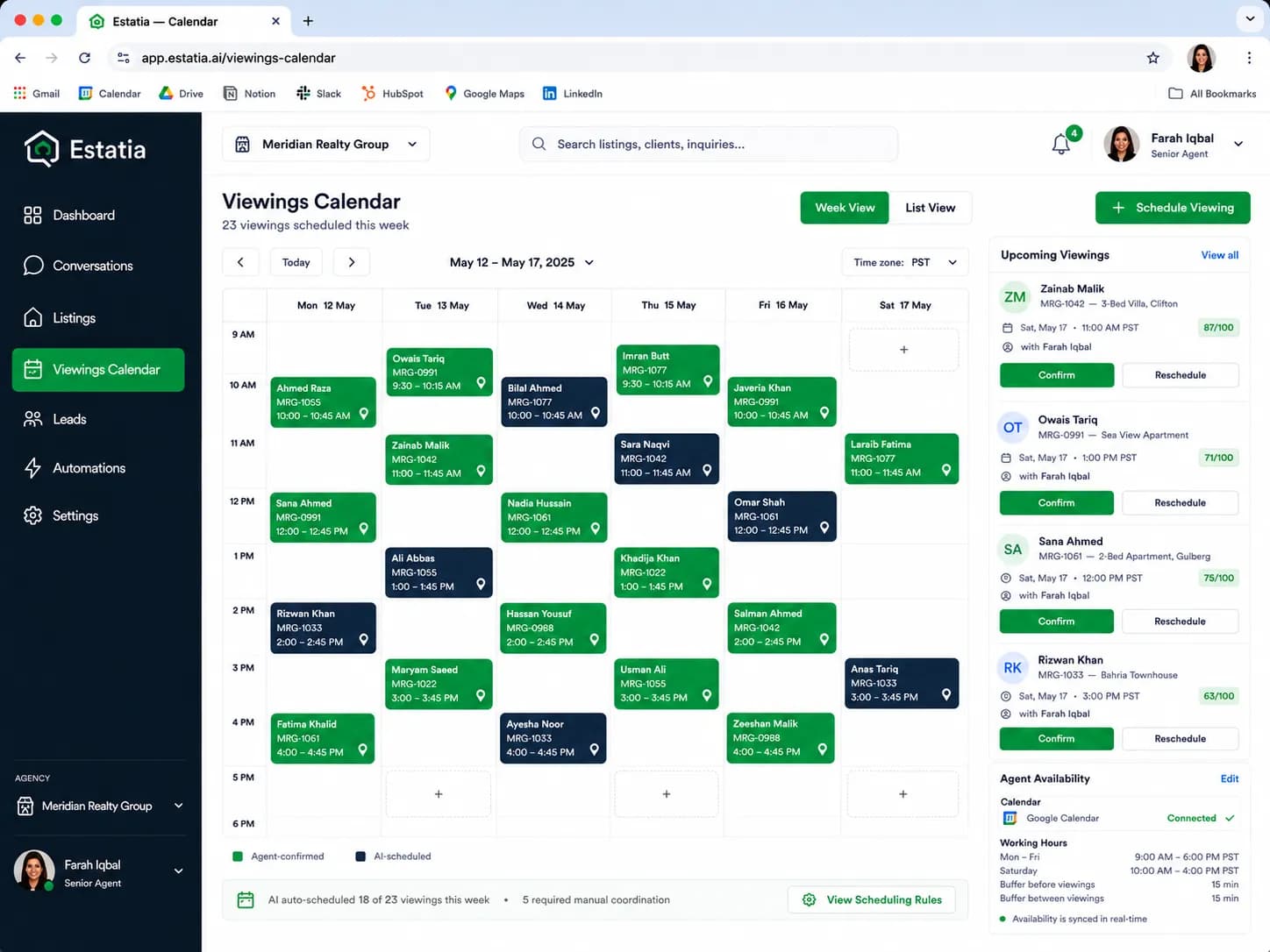 Estatia Autonomous AI Property Inquiry & Viewing Scheduler Agent